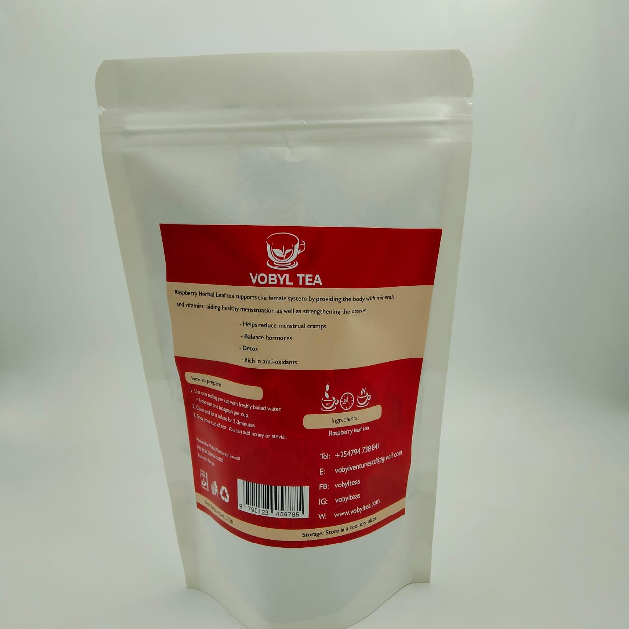 ORGANIC RED RASPBERRY LEAF  TEA( known for easing menstrual cramps, supporting smoother labor, and balancing hormones. Naturally rich in magnesium and help relax muscles