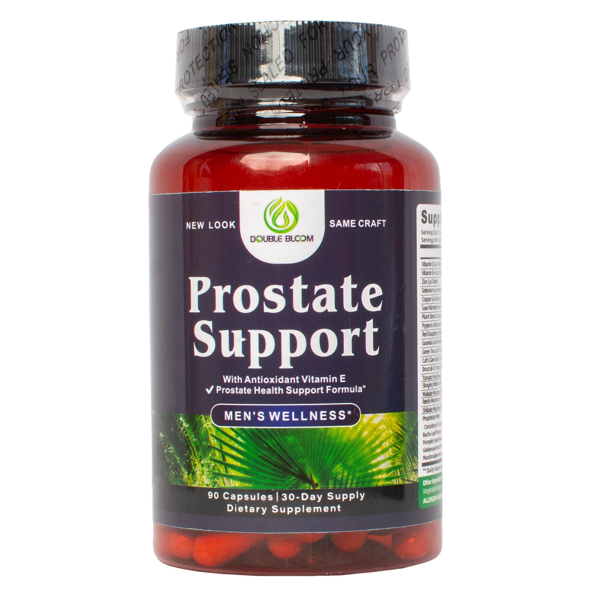 PROSTATE SUPPORT CAPSULES (pygeum,saw palmetto,red raspberry,stinging nettle,graviola,green tea,cats claw,zinc,vitamin b6,vitamin e,selenium,copper,maitake mushroom, reishi mushroom,shiitake mushroom)