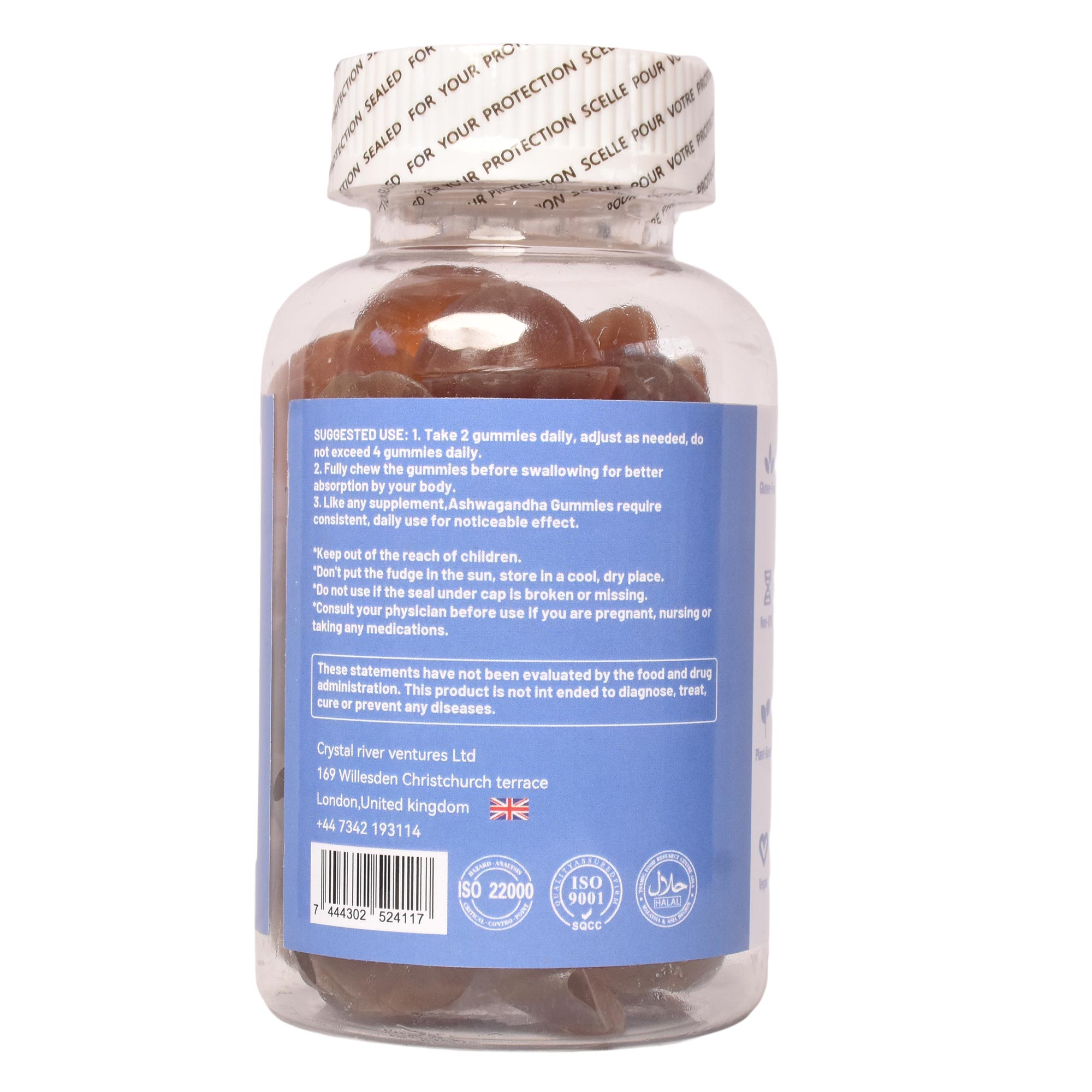 AFRIEARTH WELLNESS ASHWAGANDHA GUMMIES WITH MACA ROOT,VITAMIN C AND VITAMIN D2(to support stress relief, hormonal balance, mood elevation, immune strength, energy, and overall wellbeing.