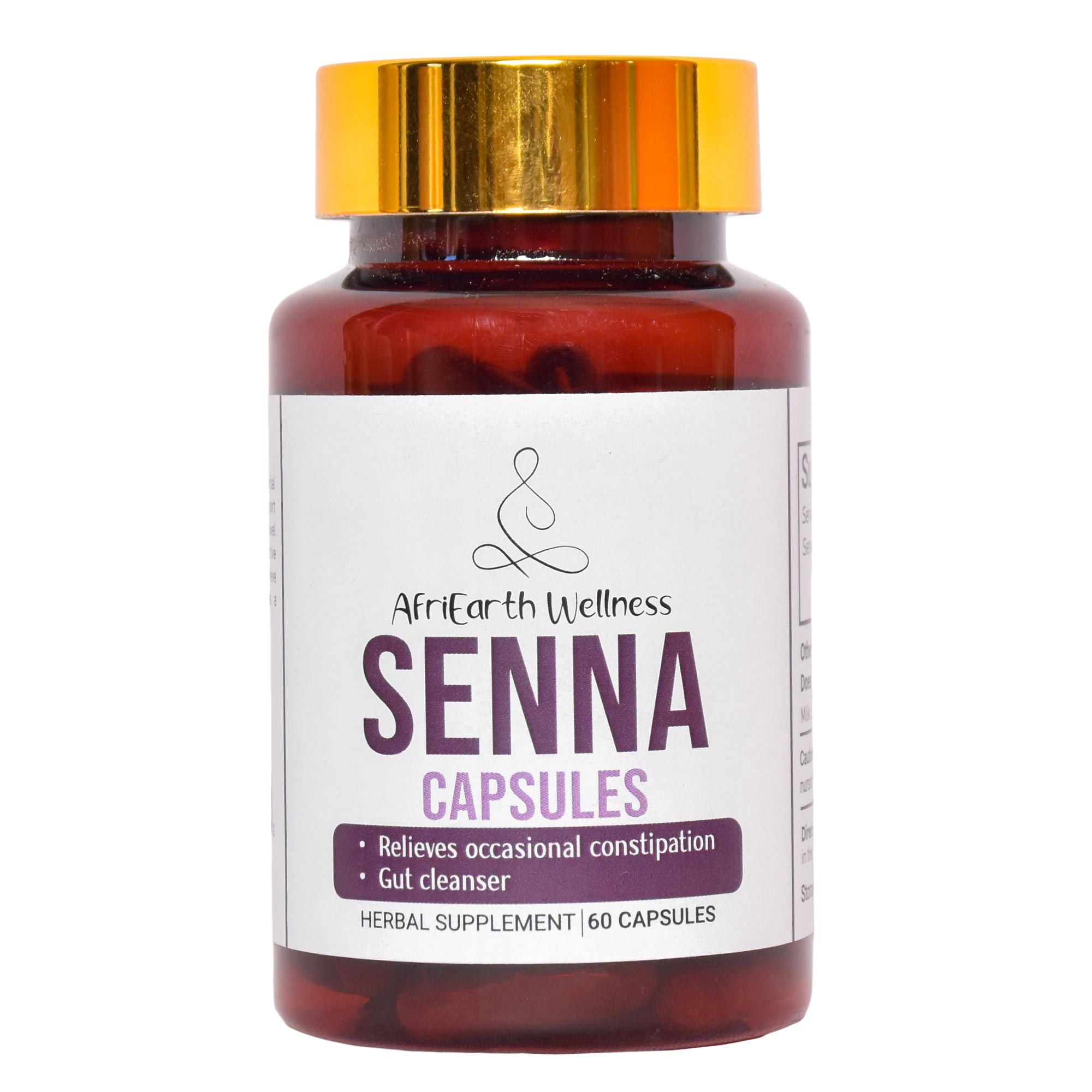 AFRIEARTH WELLNESS SENNA CAPSULES(For Constipation Relief • Detox • Bloating • Colon Cleanse • Digestive Support,Perfect for people struggling with sluggish bowels, hard stool, bloating.)