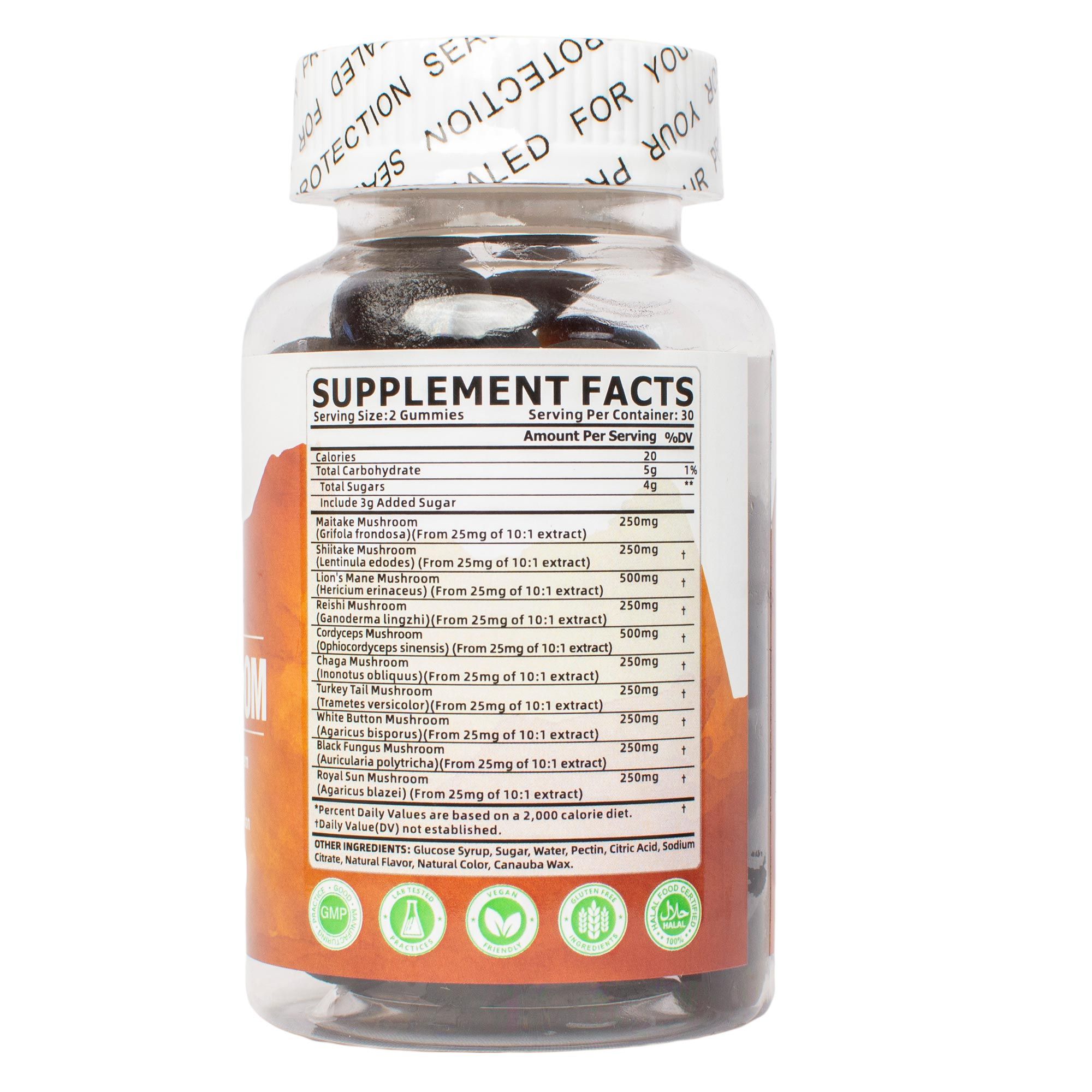 SUPER MUSHROOMS  with Lion’s Mane mushrooms, Maitake mushrooms ,Shiitake mushroom , Reishi mushrooms , Cordyceps •mushrooms, Chaga • Turkey Tail • White Button • Black Fungus  and Royal Sun mushrooms)