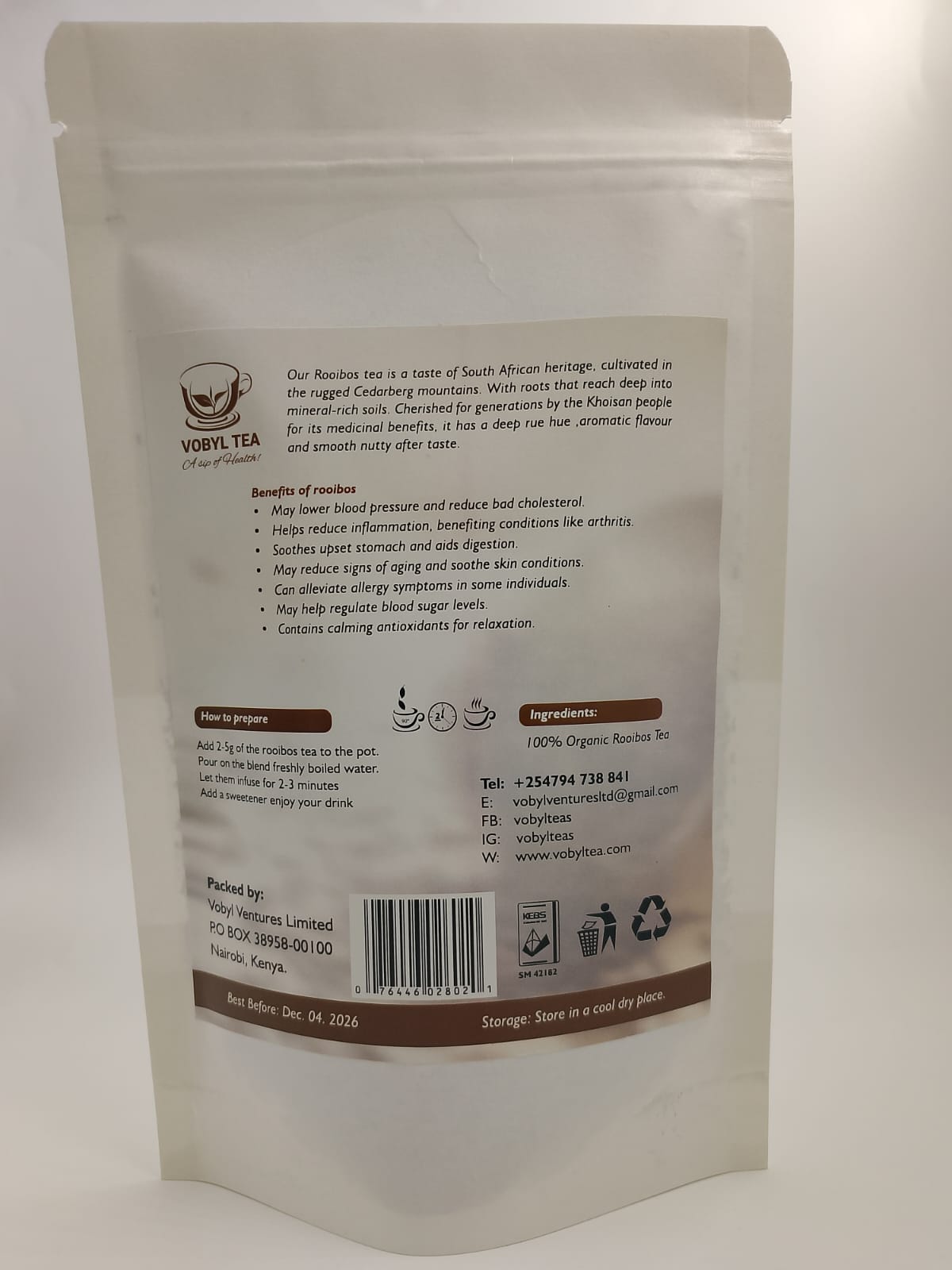 ORGANIC ROOIBOS TEA (It gently supports skin health, digestion, stress relief, immunity, heart health, and hormone balance — making it one of the most nourishing daily wellness teas.