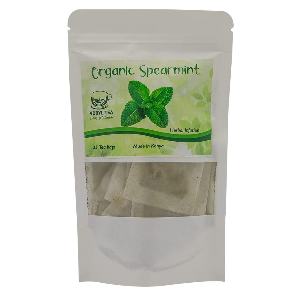 ORGANIC SPEARMINT TEA 25TEA BAGS( (hormone balance,hirsutism,hormonal acne,digestion ,bloating calming ,Spearmint tea is clinically shown to reduce excess androgens and unwanted facial hairs in women.