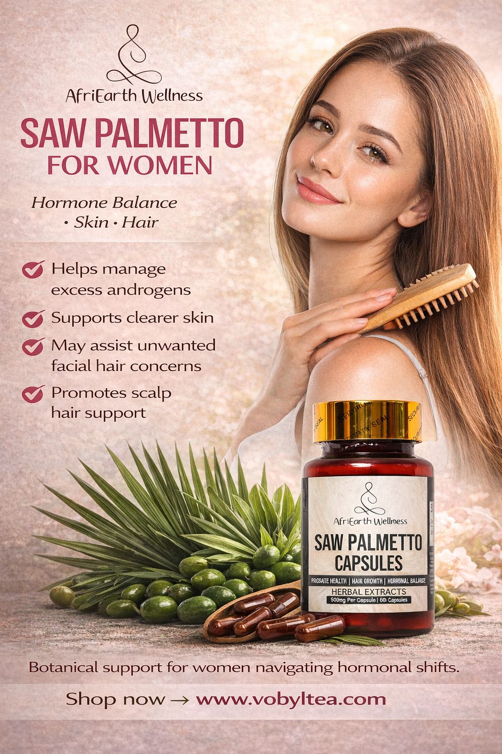 SAW PALMETTO  CAPSULES (Hair growth,prostate health,(It helps with enlarged prostate,urinary function and acts as a natural DHT blocker to reduce hair thining .beneficial for both men and women)