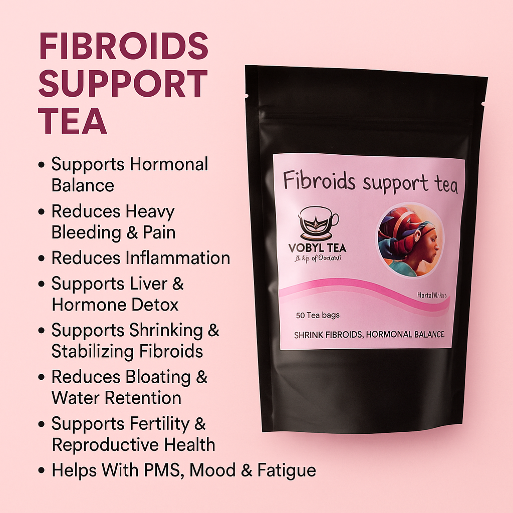 FIBROIDS SUPPORT TEA (Hormonal Balance • Womb Support • Detox • Bloating Relief • Cycle Comfort,This soothing herbal blend supports the body’s natural healing systems by helping balance hormones.)