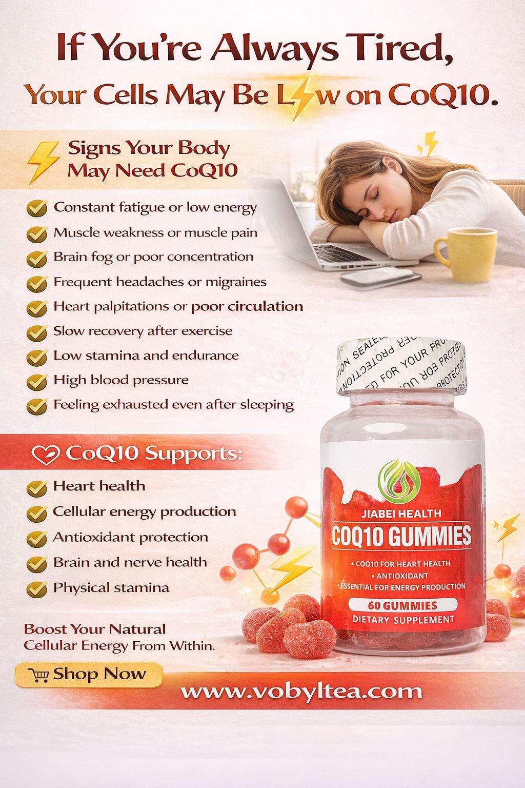 COQ10 GUMMIES (For Heart Health • Energy • Fertility • Anti-Aging • Brain & Skin Support,Perfect for men and women who want stronger heart health, higher energy, and youthful vitality.)