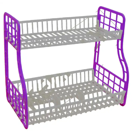 Kenpoly double decker dishrack Two tier heavy plastic Dish Rack Utensil Organizer 2 Layers Kitchen Households