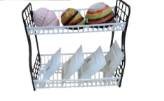 Kenpoly double decker dishrack Two tier heavy plastic Dish Rack Utensil Organizer 2 Layers Kitchen Households