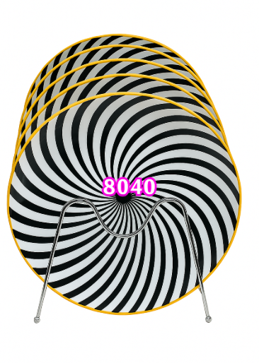 6PCS Modern Ceramic Dinner Plates Set – Elegant White & Bold Black for Stylish Dining – Durable, Microwave & Dishwasher Safe – Perfect for Home and  Restaurants