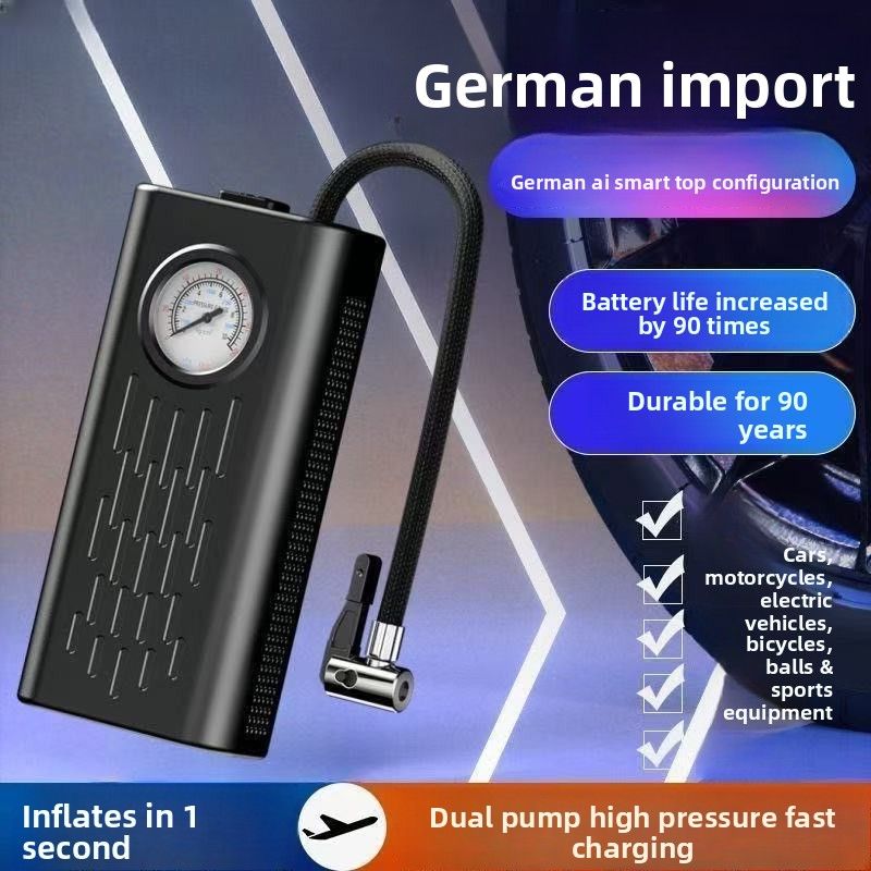 German wireless charging air pump motorcycle bicycle electric air pump high power portable air pump