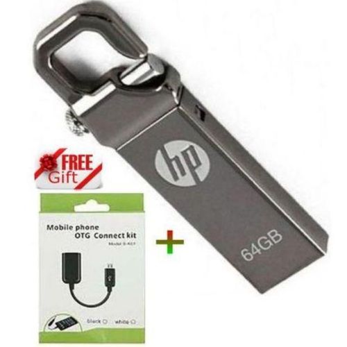 HP High Speed 64GB USB 2.0 Flash Disk – Works on All Devices With Free OTG Cable