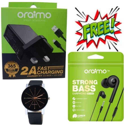 Oraimo Charger & Cable Data Transfer With Earphones,Watch