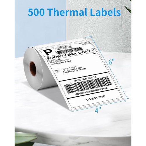 500PCS 100*150mm Thermal Shipping Labels 4x6 Inch -Direct Printing - Waterproof Roll A6 Waybill Printing Self-Adhesive Paper White