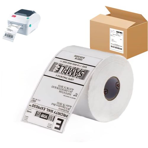 500PCS 100*150mm Thermal Shipping Labels 4x6 Inch -Direct Printing - Waterproof Roll A6 Waybill Printing Self-Adhesive Paper White