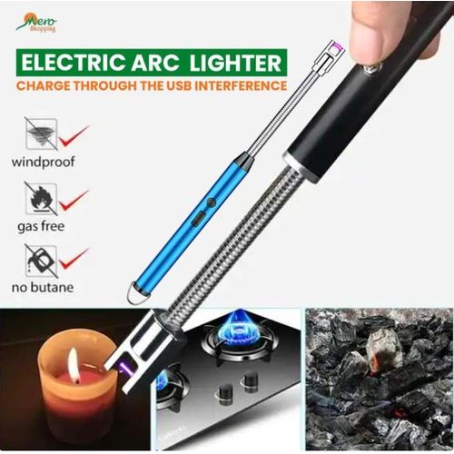 Windproof Electric USB Lighter Rechargeable for Gas Stove Candles and BBQ Grills Safe Durable and Convenient for Home Outdoor Use