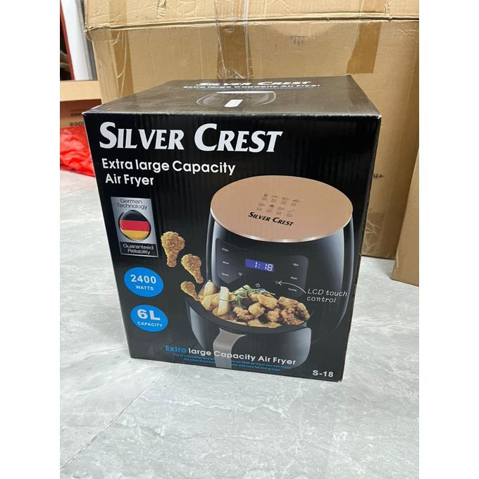 Silvercrest 6L Air Fryer 2400W Digital Oil-Free Cooker LCD Touch Screen Fast Hot Air Fryer Oven for Chips Chicken Meat