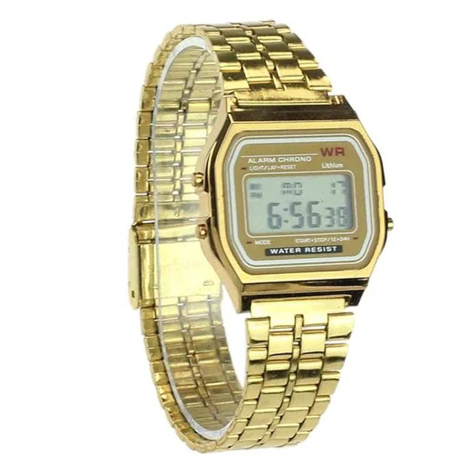 Gold Casio Series | Unisex Digital Watch | Vintage | WR | 100 SEC Stop Watch Daily Alarm | Regular Time Keeping: Hour, Minute, Second, PM, Date, Day Led Light