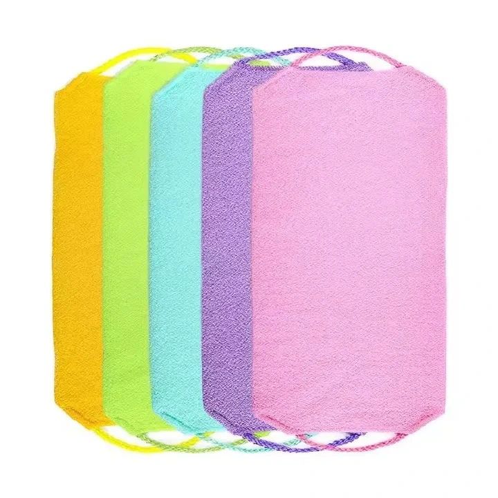 FLASH SALE!!!Back scrubber Japanese Beauty Skin Bath Wash Cloth Towel Anti-Shrink 1pc Japanese Korean Asian African Exfoliating Bath Washcloth Mitt Scrub For Body Luffa Loofah Premium Viscose