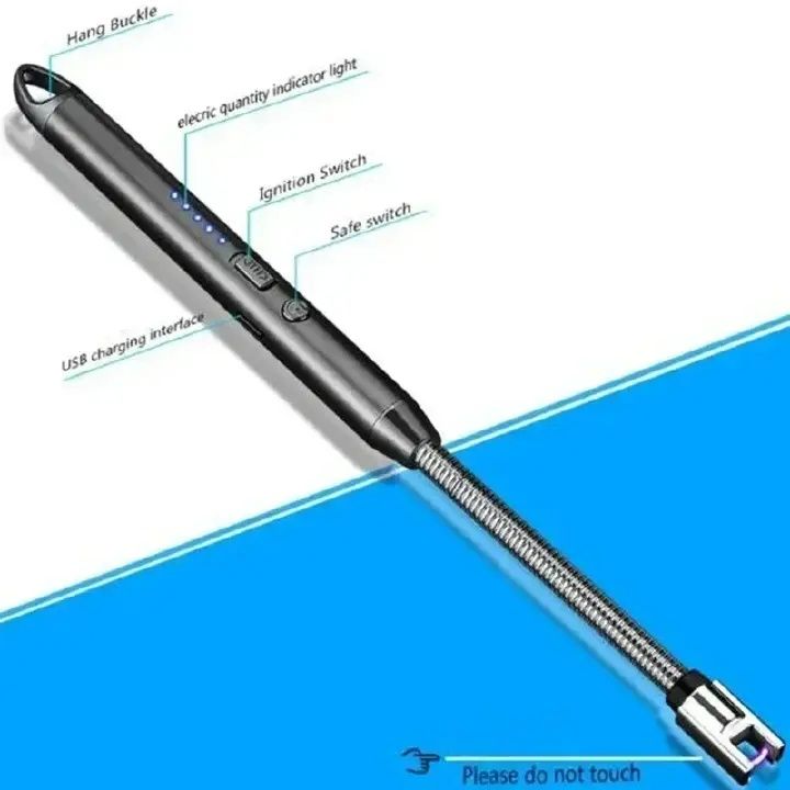 FLASH SALE!!  360° Electric Rechargable Arc Lighter USB Windproof Flameless Plasma Ignition Long Kitchen Lighters Gas Lighter for Candle/Gas Stove