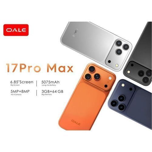 HOT DEALS!! OALE 17 PRO MAX 4G:| 6.85" HD+ Incell Display | 8(4+4)GB RAM+128GB ROM | 5750mAh Battery | Dual SIM | 20MP Rear & 13MP Selfie Camera | Android 15 | Type-C Port | Side-Fingerprint Unlock |