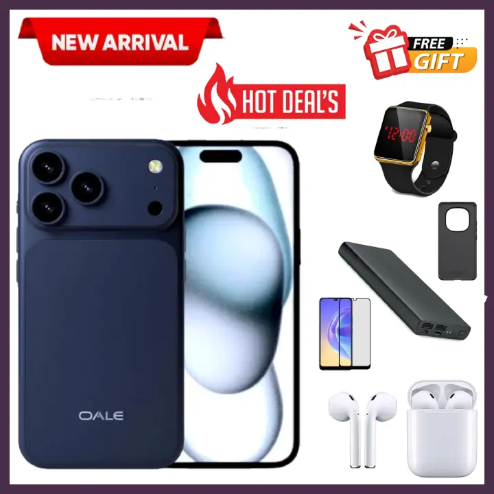 HOT DEALS!! OALE 17 PRO MAX 4G:| 6.85" HD+ Incell Display | 8(4+4)GB RAM+128GB ROM | 5750mAh Battery | Dual SIM | 20MP Rear & 13MP Selfie Camera | Android 15 | Type-C Port | Side-Fingerprint Unlock |