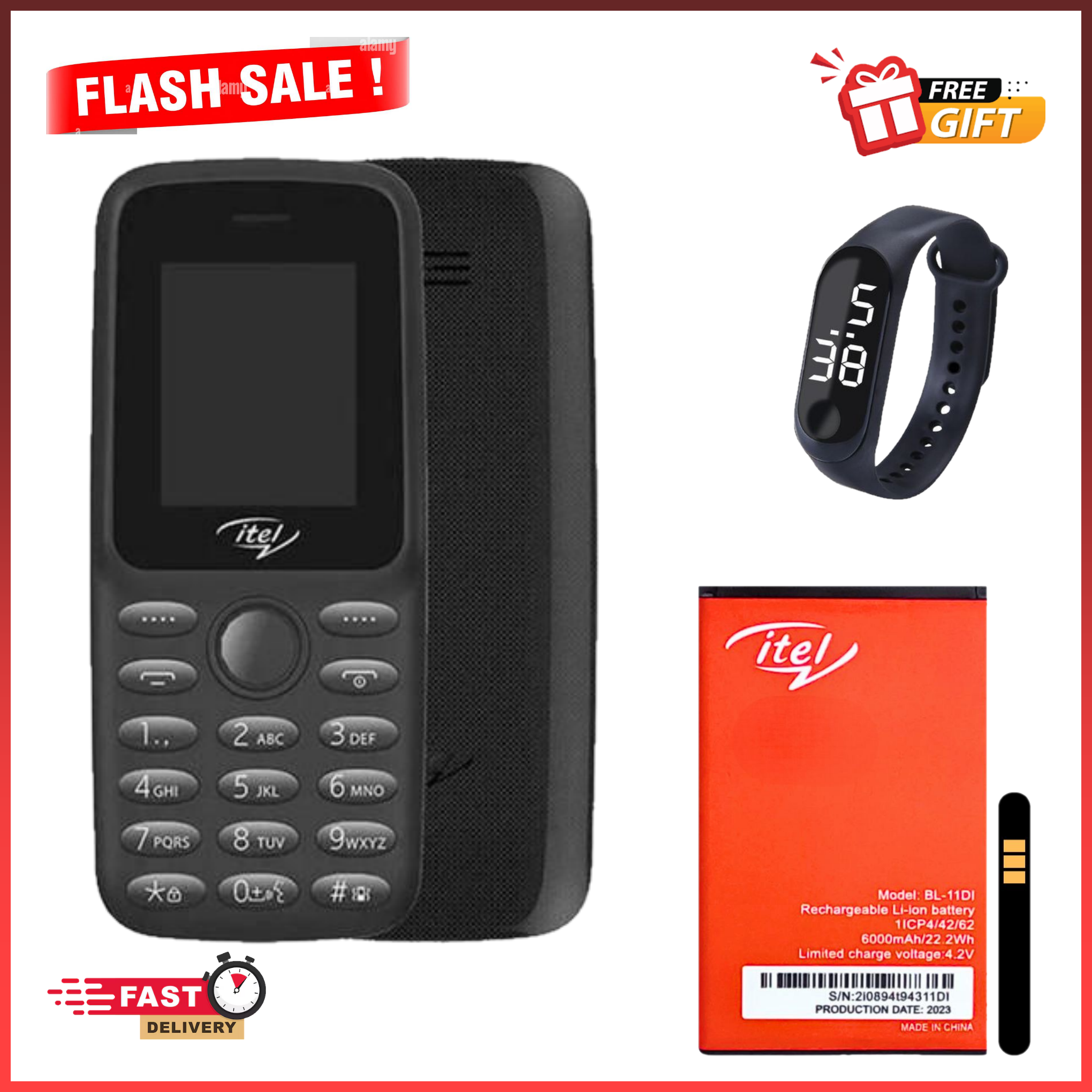 DISCOUNT DEALS!! ITEL 2163:| 1.8" Display | 4MB RAM+4MB Storage Expandable Upto 32GB | 1.8" Display | 1000mAh Battery | Triple SIM Card | Torch | 2000 Contacts & 250 Messages | 3MP Camera | FM Radio |