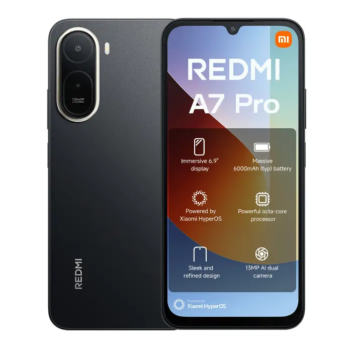 AMAZING DEALS!!!Redmi A7 PRO Smartphone - 6.9" LCD Display 4GB RAM + 64GB ROM Dual SIM 6000mAh 13MP main camera 8MP Selfie camera Side fingerprint sensor Type C charger 3.5mm jack Bluetooth 5.2