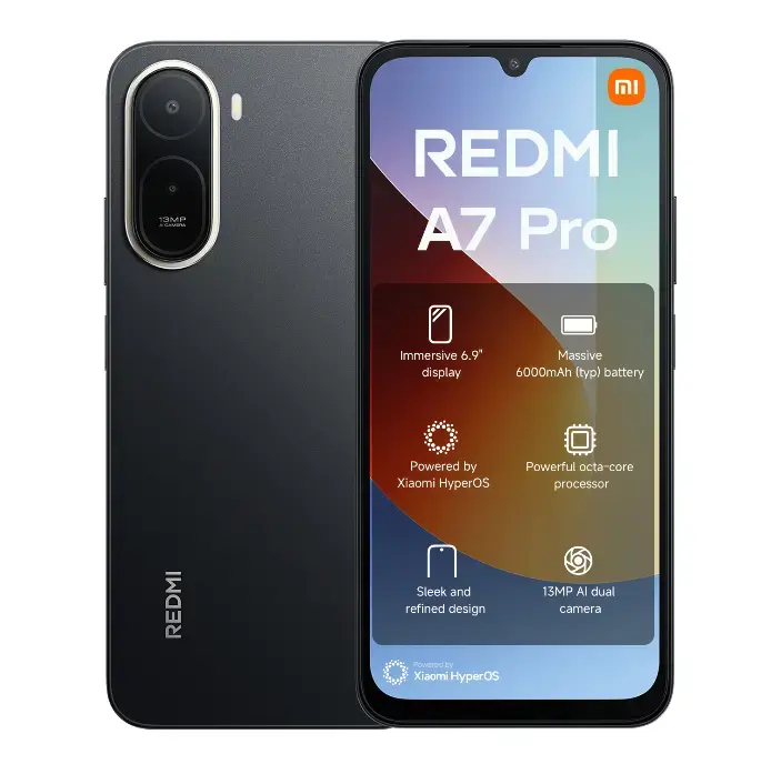 AMAZING DEALS!!!Redmi A7 PRO Smartphone - 6.9" LCD Display 4GB RAM + 64GB ROM Dual SIM 6000mAh 13MP main camera 8MP Selfie camera Side fingerprint sensor Type C charger 3.5mm jack Bluetooth 5.2