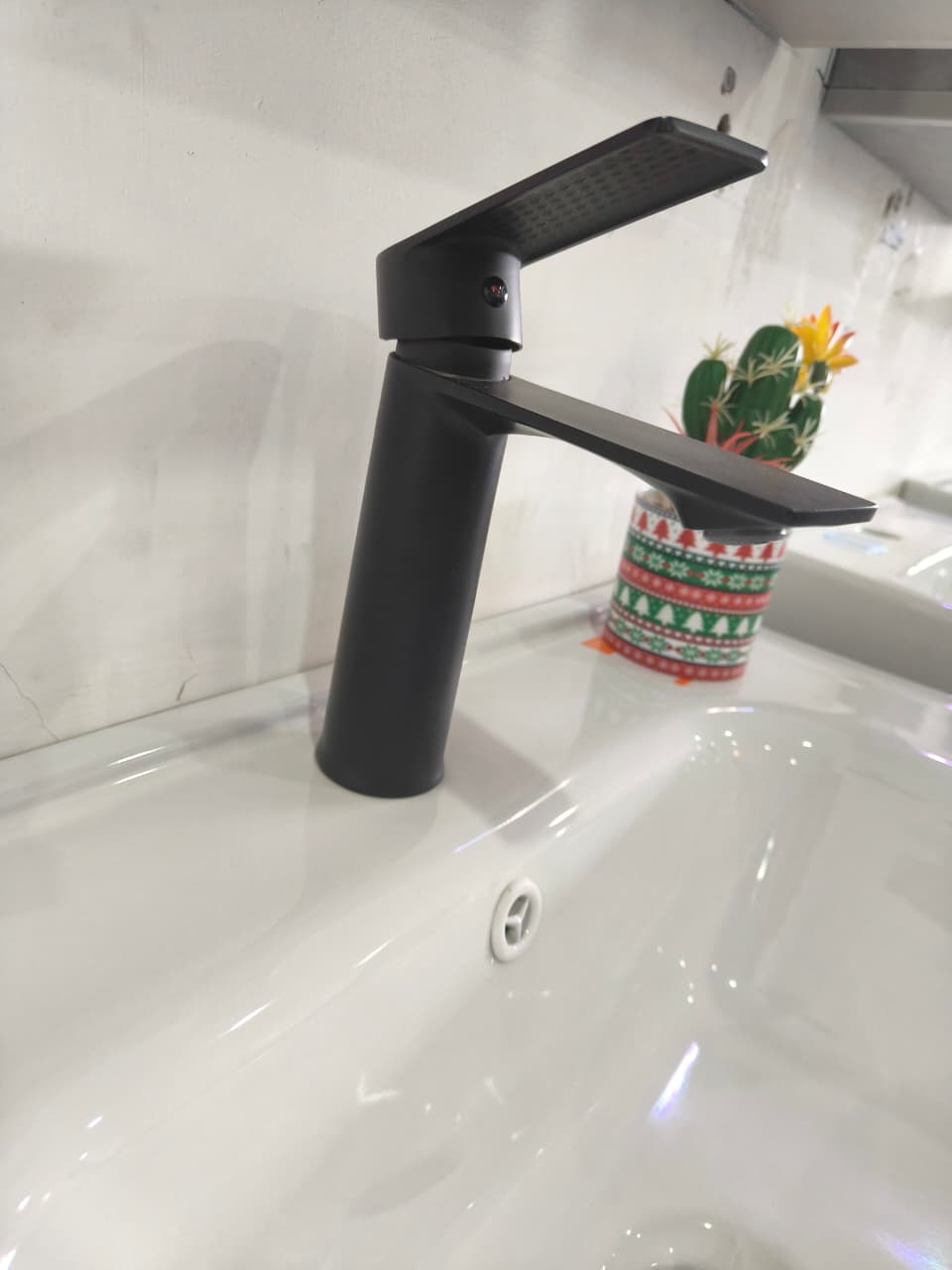 Single lever copper deck mount mixer tap K-8125/26H for handwash basins and bathroom sinks. With  hot and cold water control