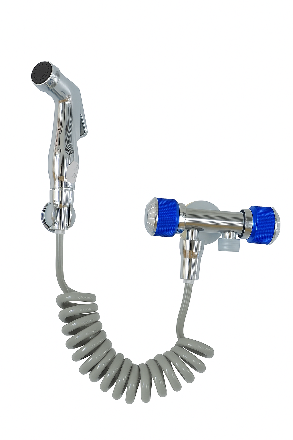 WK Arabic Shower Handheld Shataf Bidet Set K8666 with Spiral Pipe T-junction 2-way Connector K-8666/8672