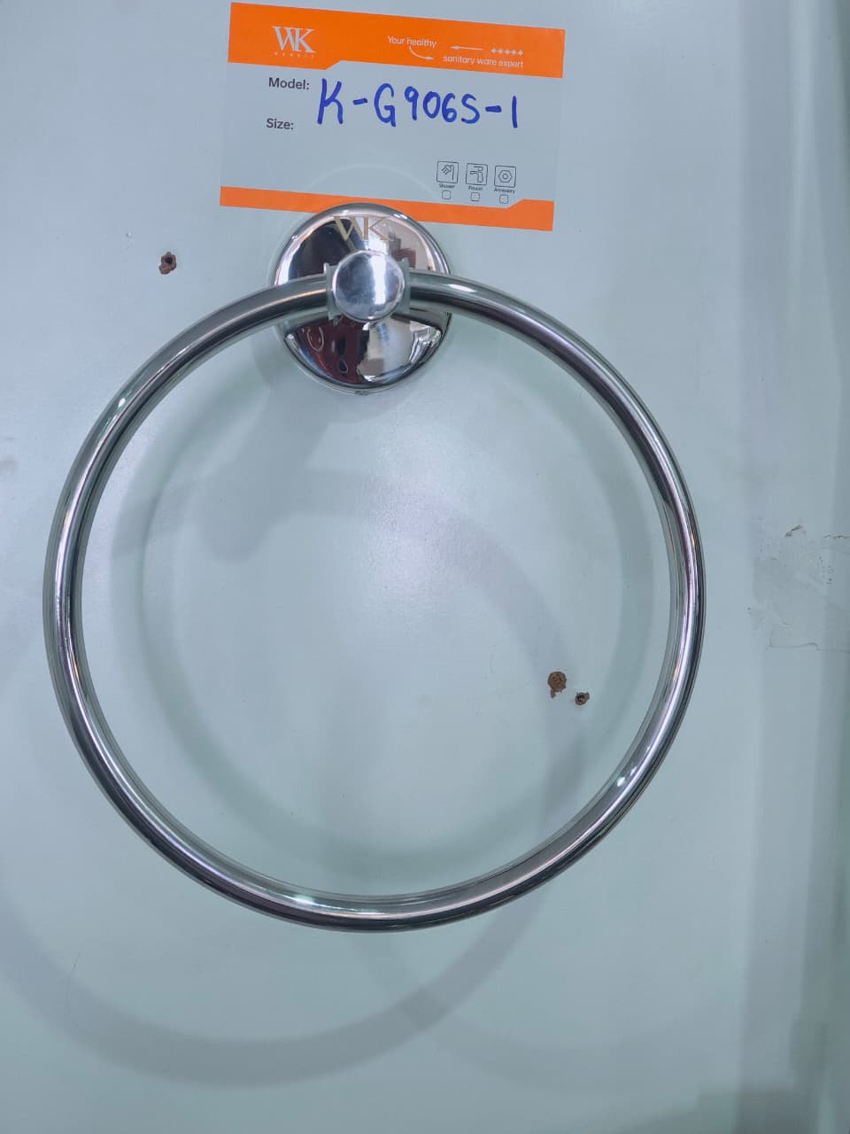 WK 7 inch Stainless Steel /Chrome Finish Towel Ring K-G906S-1 for Bathroom Hand Towel Holder Modern Circle Towel Hanger Round Towel Rack Wall Mounted.
