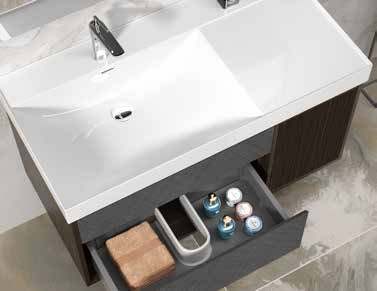 WK 1 Metre Grey/brown Bathroom LED/Smart Mirror Vanity/ Floating Bathroom Cabinet with Under-sink Storage and a Mirror Storage, Bathroom Cabinet K-9055A for Modern Bathrooms