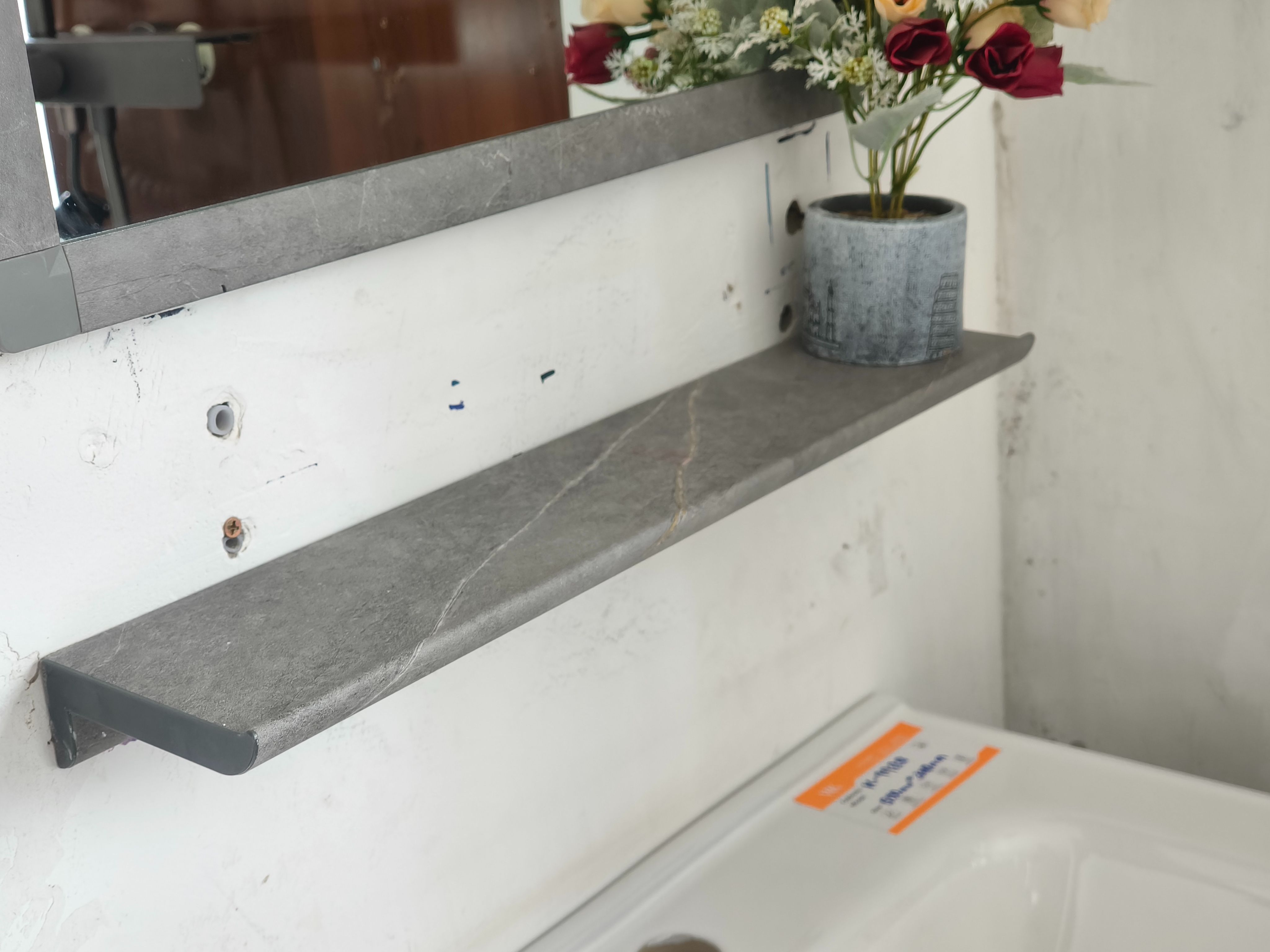 WK 50cm/60cm White/Gray  Bathroom Vanity/Floating Bathroom Cabinet with Under-sink Storage, a Mirror  and Shelf, Bathroom Cabinet K-9921/9922/9928 for Modern Bathrooms