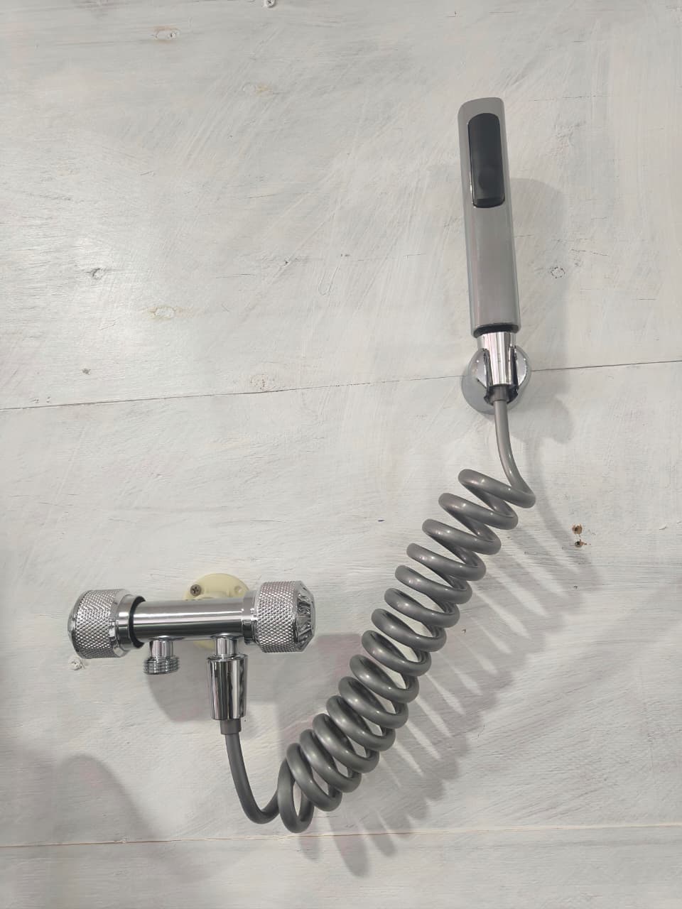 WK Arabic Shower Handheld Shataf Bidet Set K8666 with Spiral Pipe T-junction 2-way Connector K-8666/8672
