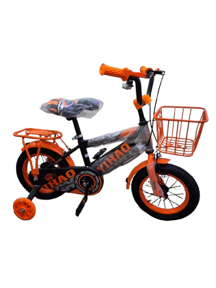 Kids Bike Tricycle Bicycle with Removable Training Wheels and Basket For Children Size 12 Suitable for 2-6yrs