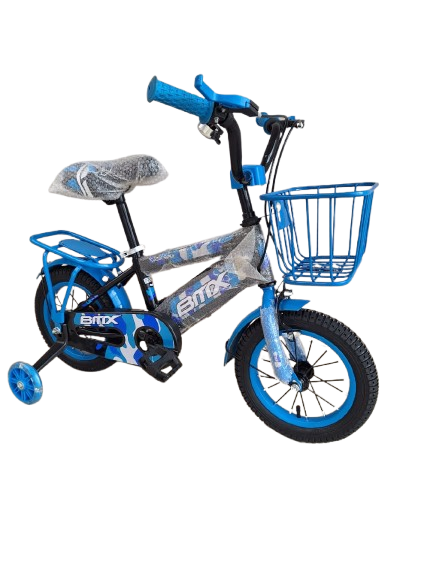 Kids Bike Tricycle Bicycle with Removable Training Wheels and Basket For Children Size 12 Suitable for 2-6yrs