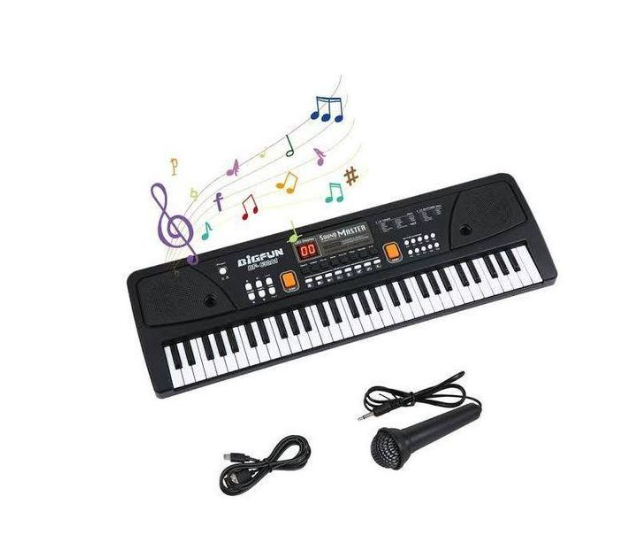 61 Keys Kids Piano Musical Keyboard -Battery/Electric Powered With Microphone