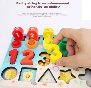 Montessori Kids Learning Set Educational Toy Wood Board