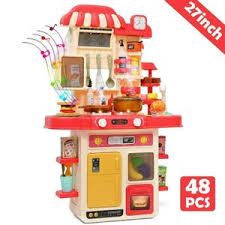 48 Pcs Kids Pretend Kitchen Play Set – Cooking Toys with Utensils, Food Accessories & Pots for Boys and Girls