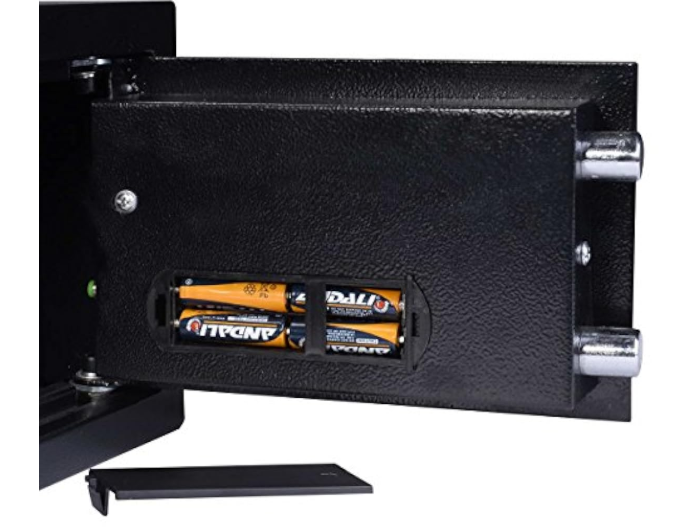 Safstar Security Safe Box with Keypad, 2 Manual Override Keys, Digital Safe for Home, Business, Travel, Protect Money, Jewelry and More, Compact Cabinet Safe, Steel Construction