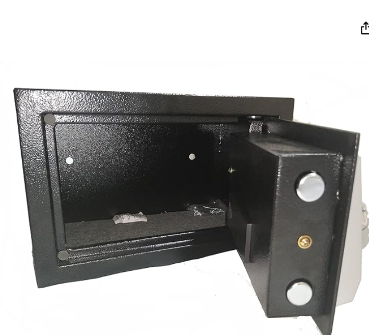 Safstar Security Safe Box with Keypad, 2 Manual Override Keys, Digital Safe for Home, Business, Travel, Protect Money, Jewelry and More, Compact Cabinet Safe, Steel Construction