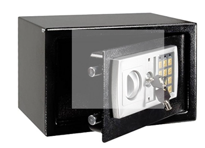 Safstar Security Safe Box with Keypad, 2 Manual Override Keys, Digital Safe for Home, Business, Travel, Protect Money, Jewelry and More, Compact Cabinet Safe, Steel Construction