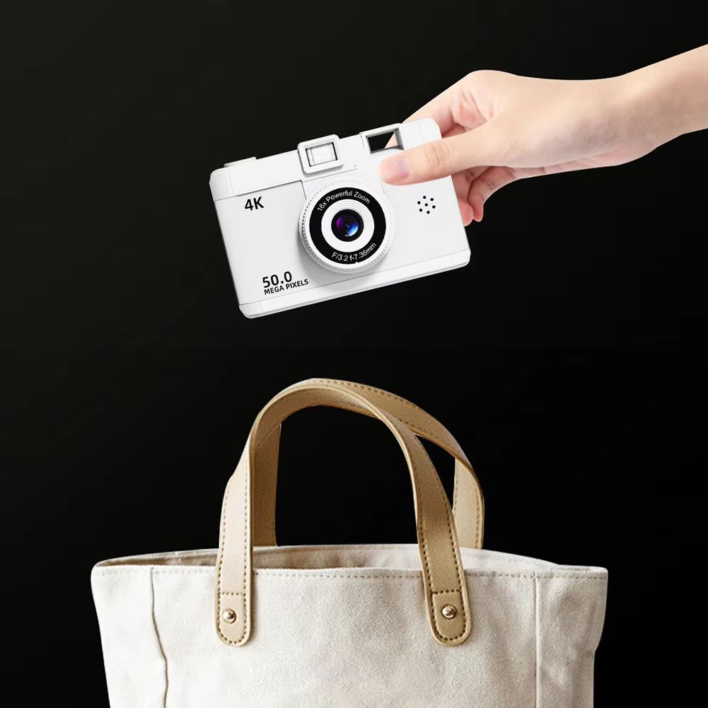 HD Digital Camera Dual Lens Retro Style Mini Camera 16x Zoom Portable Compact Camera Photography Camera for Travel Students
