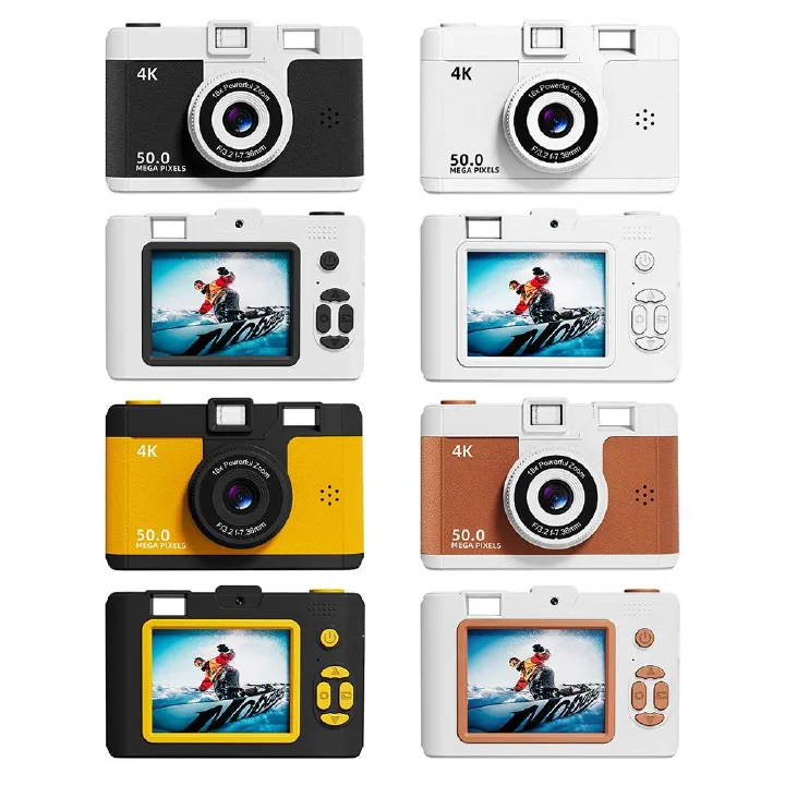 HD Digital Camera Dual Lens Retro Style Mini Camera 16x Zoom Portable Compact Camera Photography Camera for Travel Students