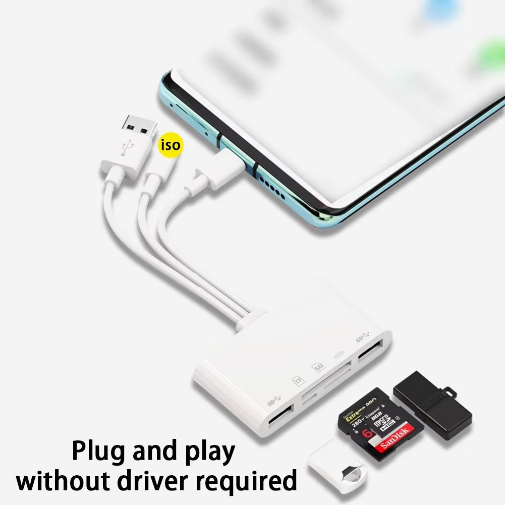 5 in 1 USB OTG Adapter Type C To SD TF Memory Card Reader USB Type C OTG Converter Multimemory Adapte for Android/iPhone/iPad