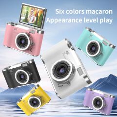 4K Digital Camera CCD 180° Flip Screen Selfie Camera 8X Digital Zoom 48MP Portable Digital Photography Camera with 32G Card