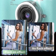 4K Digital Camera CCD 180° Flip Screen Selfie Camera 8X Digital Zoom 48MP Portable Digital Photography Camera with 32G Card
