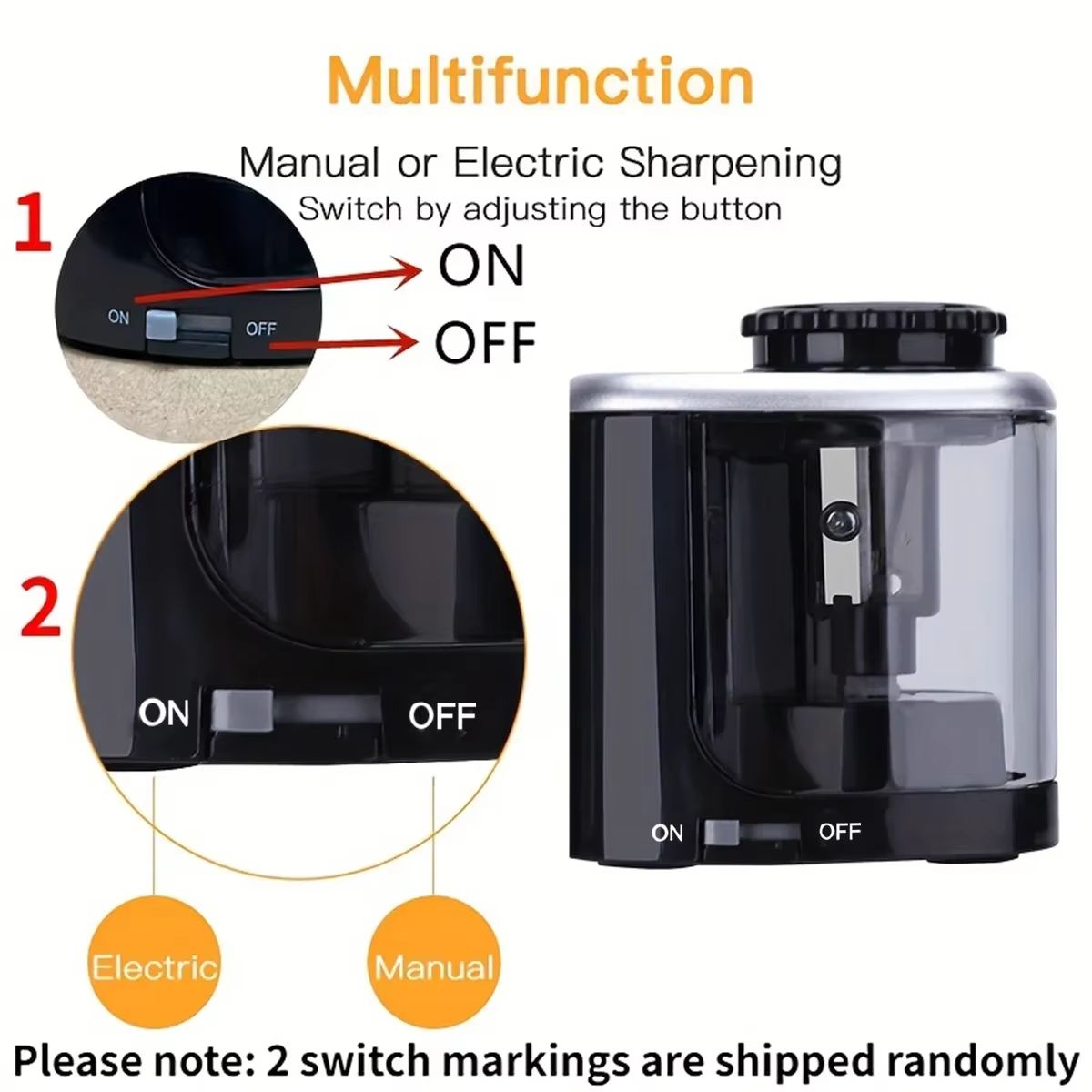 Deli Electric Pencil Sharpener,Suitable For No.2 Pencils Colored Pencils, USB & Battery Operated - View #6