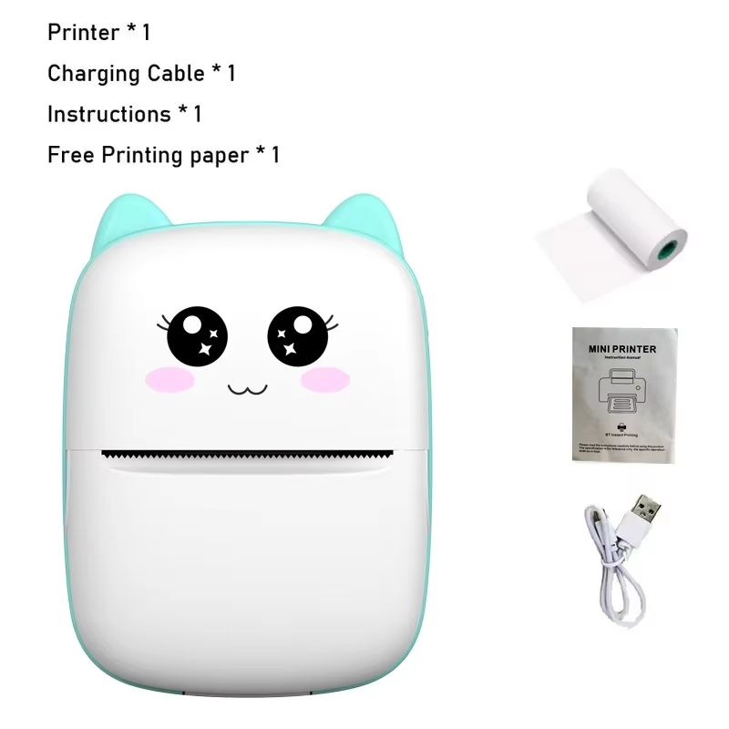 New portable mini printer wireless Bluetooth Android iOS mobile photo thermal printer label manufacturer with paper roll