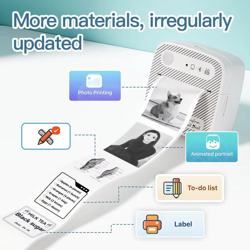 B3Portable mini printer wireless Bluetooth ink free sticker making printer label machine, suitable for offices, schools, kitchens